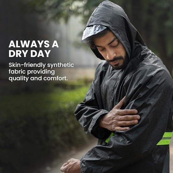 Men's separable full-body reflective raincoat designed for riders, heavy rain-level waterproof rain suit set