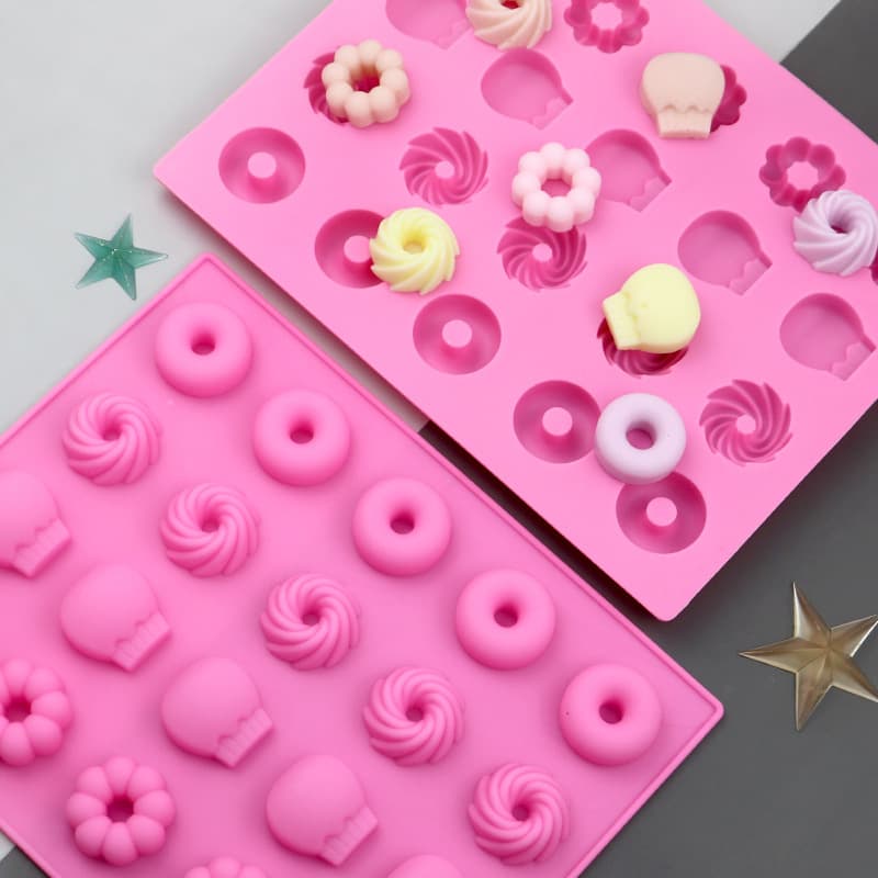 Blues spot 20 doughnuts silicone chocolate mold silicone jelly DIY cake mold cold soap mold