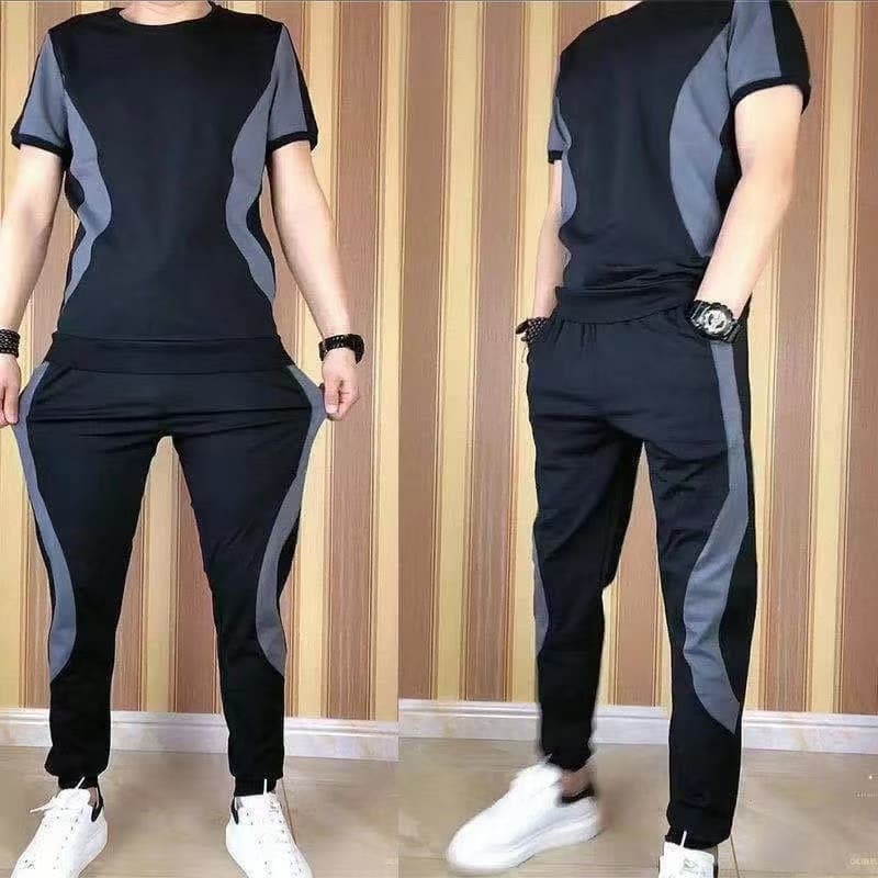 Summer men's versatile classic leggings trousers trendy stretch thin sportswear men's comfortable and casual two-piece