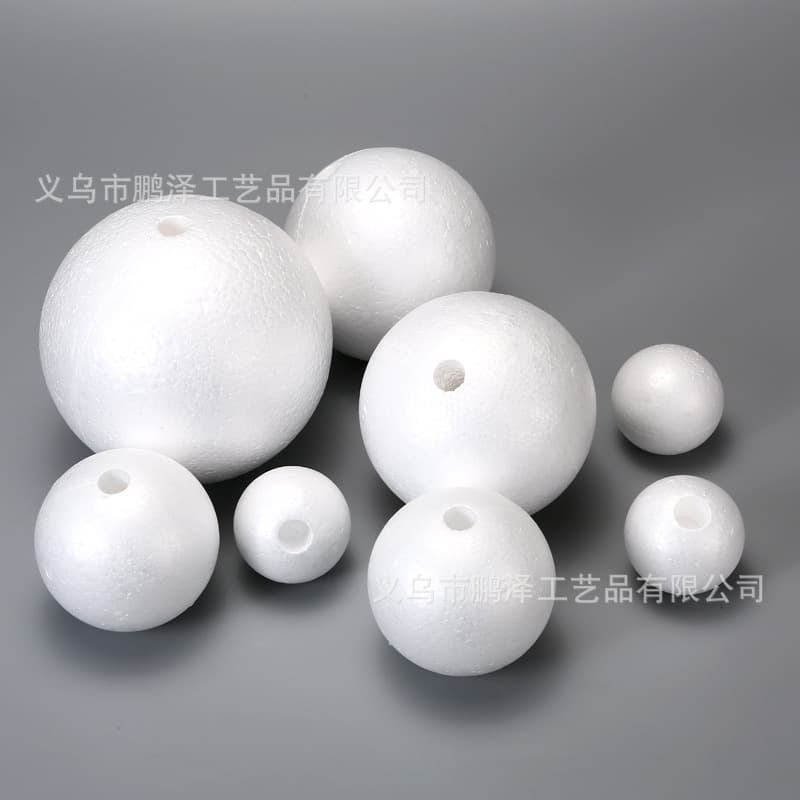 Direct Supply White Solid Foam Balls, Polystyrene Balls for Handmade DIY, Pre-drilled Ball Molds