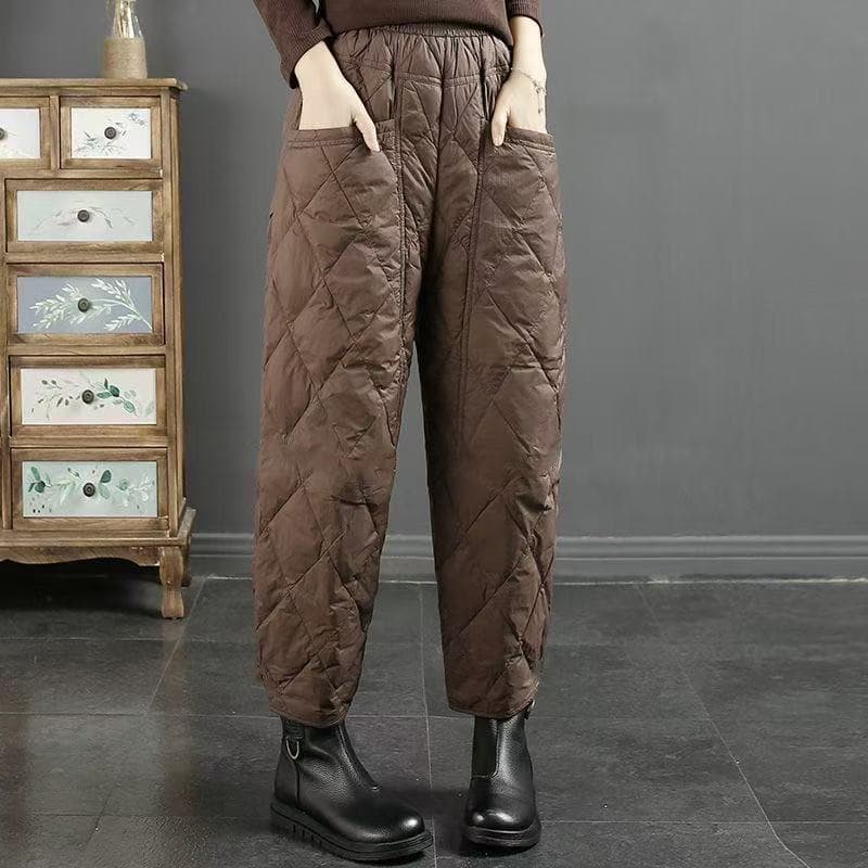 Cotton Pants Women Outerwear Winter Bestseller Patchwork Cuffed Casual Fashion Loose Slimming Comfortable Warm Cotton Pants