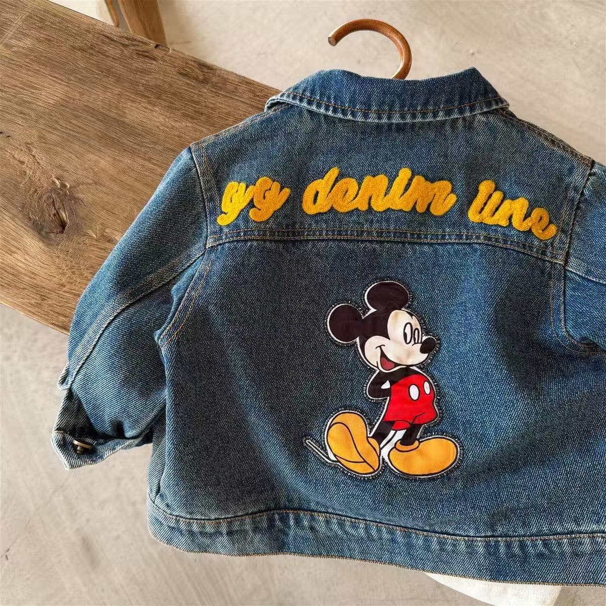 Kids Jacket 2026 Spring Boys Japanese Cartoon Embroidery Denim Jacket Toddler Stylish Coat