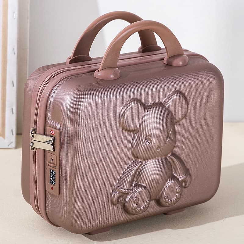 Portable suitcase 14-inch small cosmetic case cute cartoon password box lightweight mini storage bag female anime