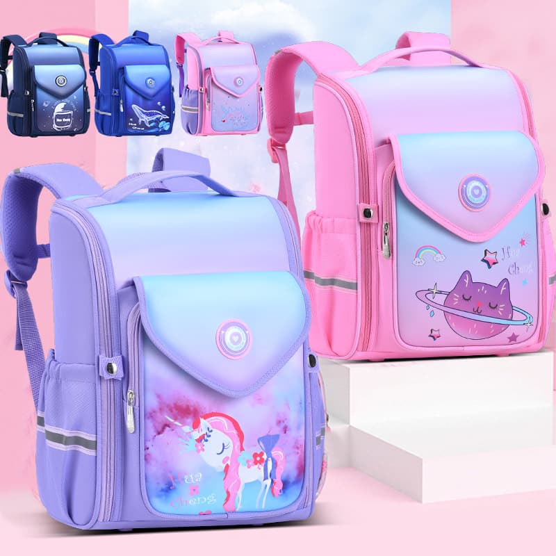 Internet celebrity popular schoolbag for primary school students in grades 1-3-6, spine protection and burden reduction, children's water-repellent student backpack and schoolbag
