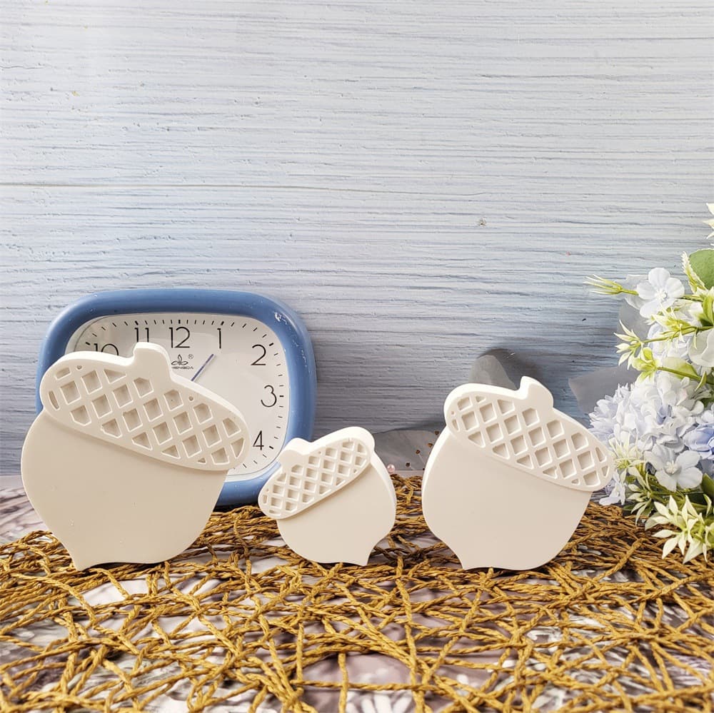 S0871 Autumn Large Medium Small Chestnut Combination Decorative Cement Plaster Silicone Mold DIY Silicone Mold