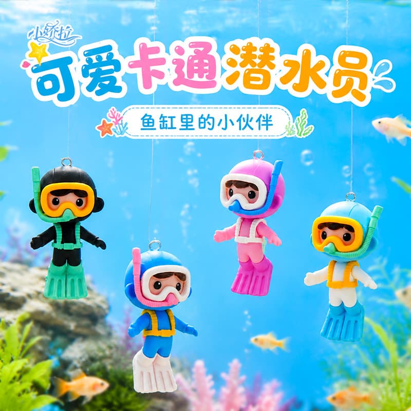 Aquarium Decoration Creative Diving Couple Doll Cute Beads Fish Tank Ornament Stock Available