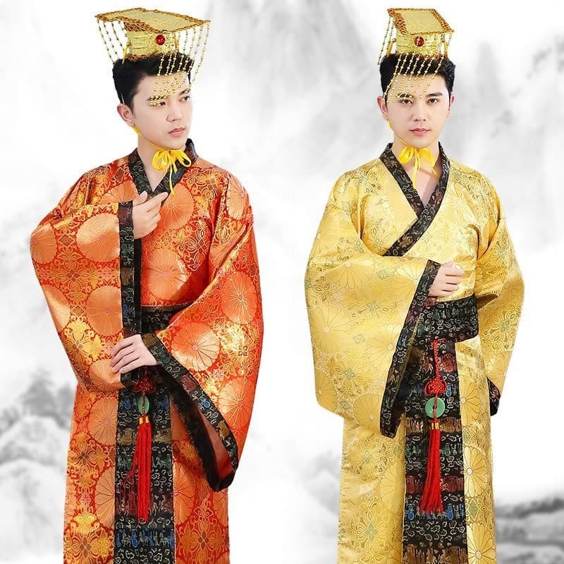 New ancient costume performance costumes for adults, including prince robes, dragon robes, Han Dynasty emperor costumes, and men's Hanfu.