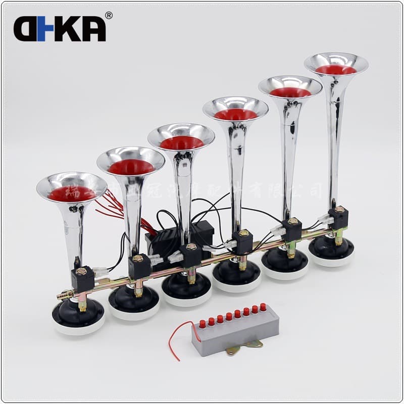 DHKA Yaguan-AS092 In Stock 24V Iron Pipe Musical Air Horn Six-Tube Eight-Tone Truck Electric Control Horn Wholesale