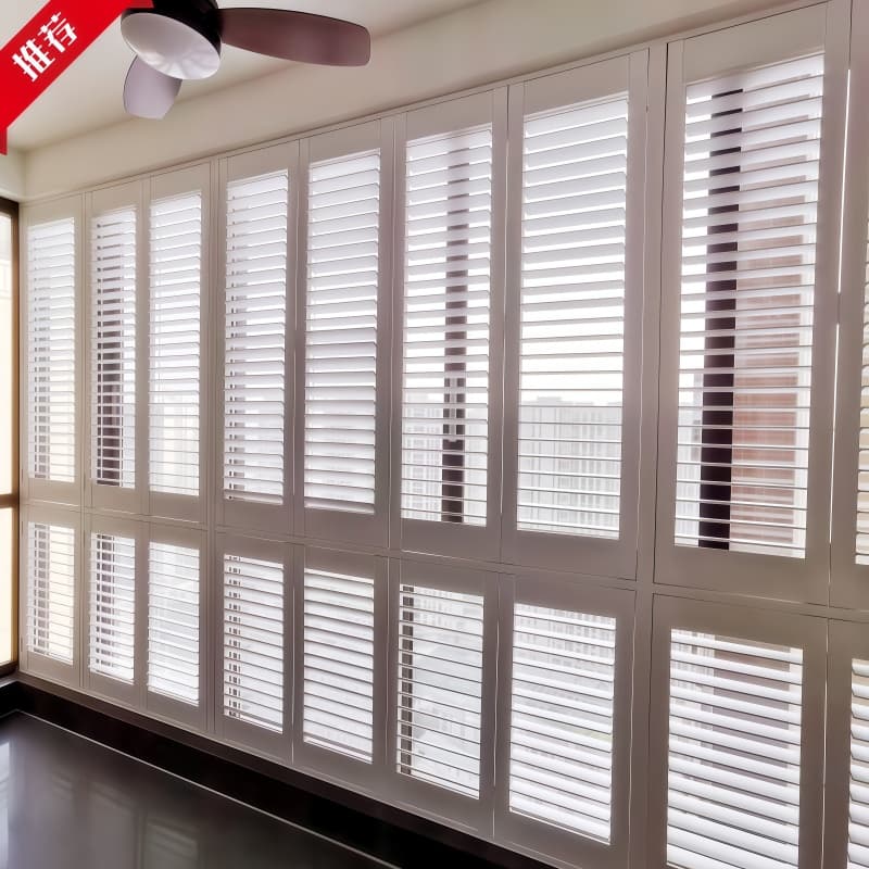 European solid wood shutters stacked kitchen balcony bedroom sliding shutter doors and windows movable shutter doors and windows