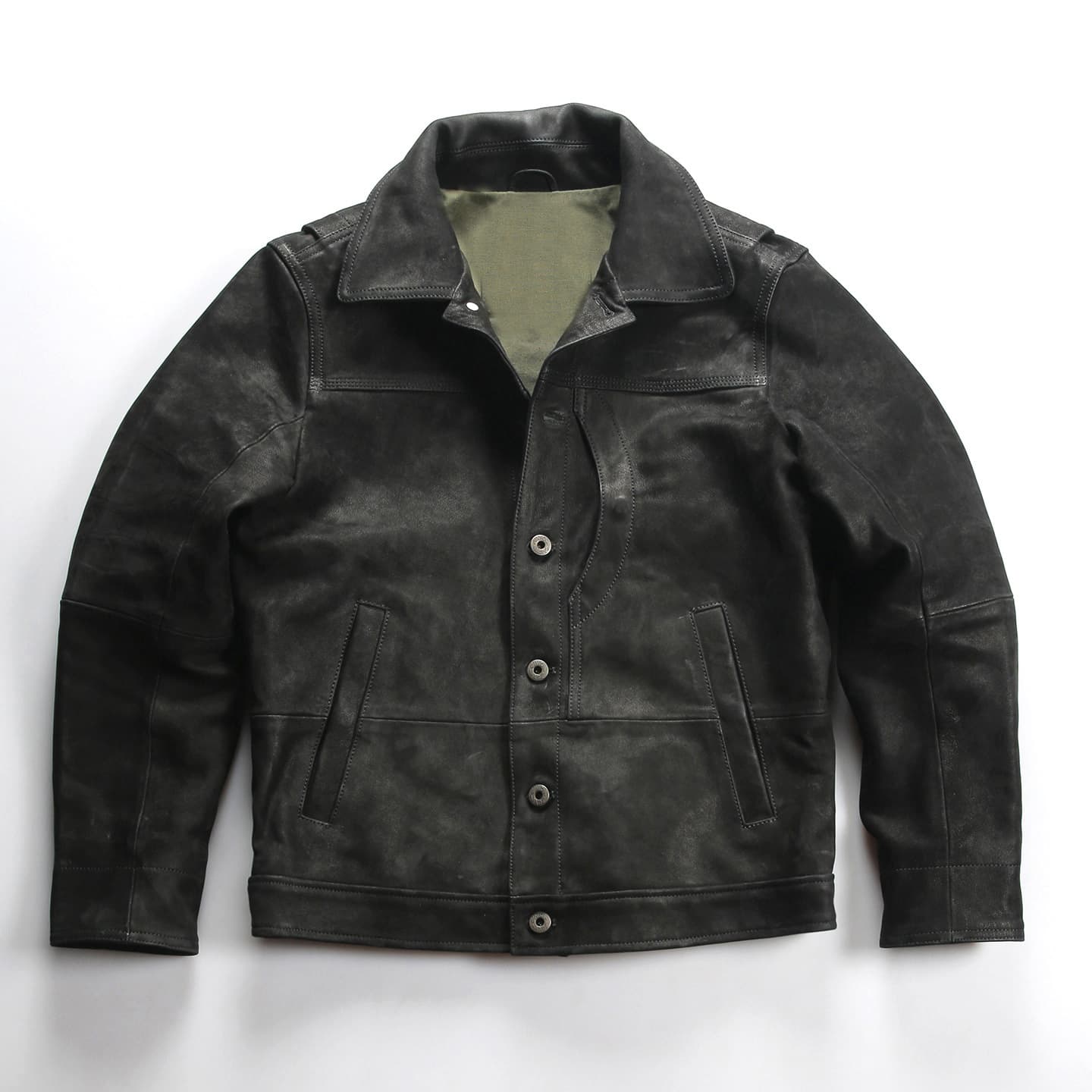 Suede suede Pakistani oily goatskin jacket men's lapel casual moon pocket frosted genuine leather cowhide leather