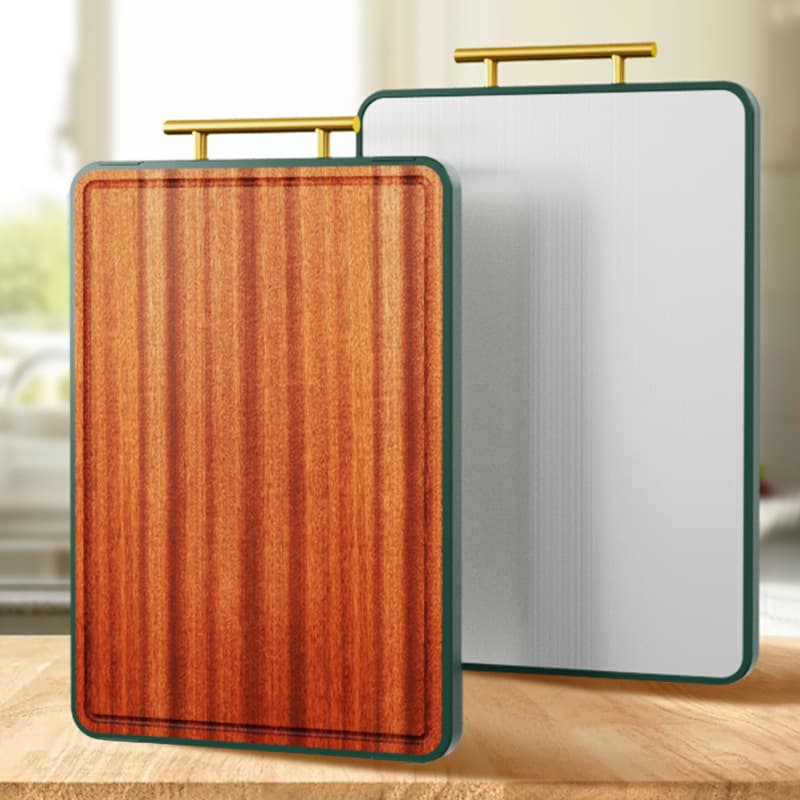 Factory Wholesale Chinese Academy of Sciences Household Stainless Steel Antibacterial Anti-Mildew Cutting Board Solid Wood Cutting Board Chopping Board Black Sandalwood Cutting Board