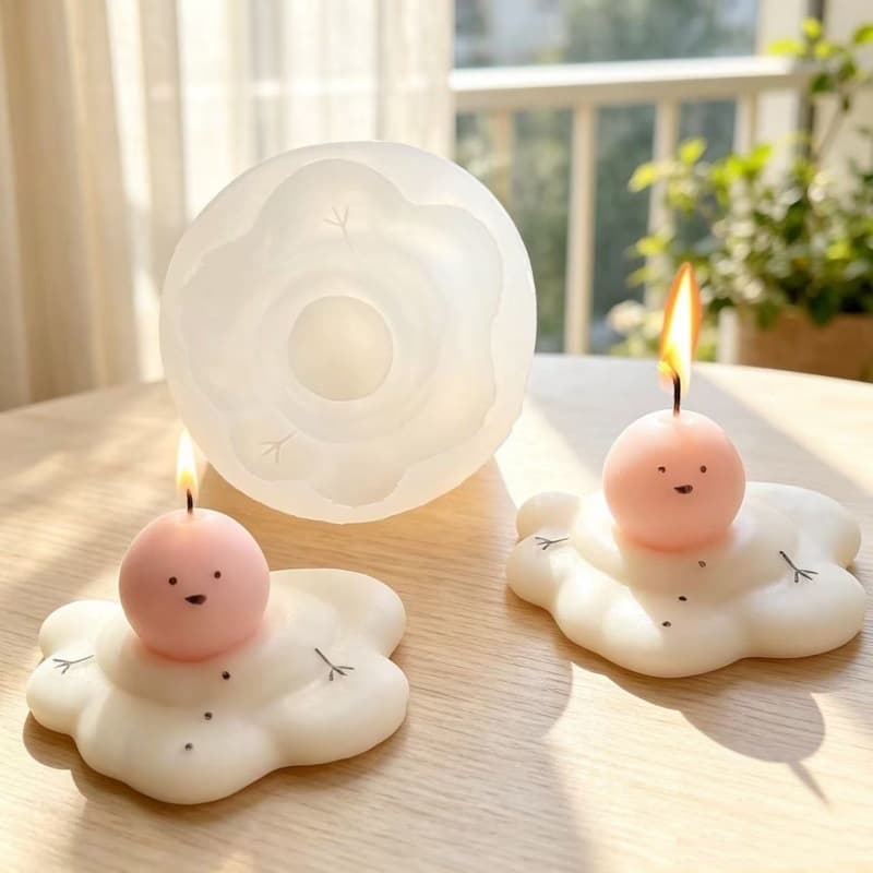 Cross-border Christmas Melting Snowman Silicone Mold DIY Christmas Cute Snowman Candle Plaster Epoxy Resin Mold