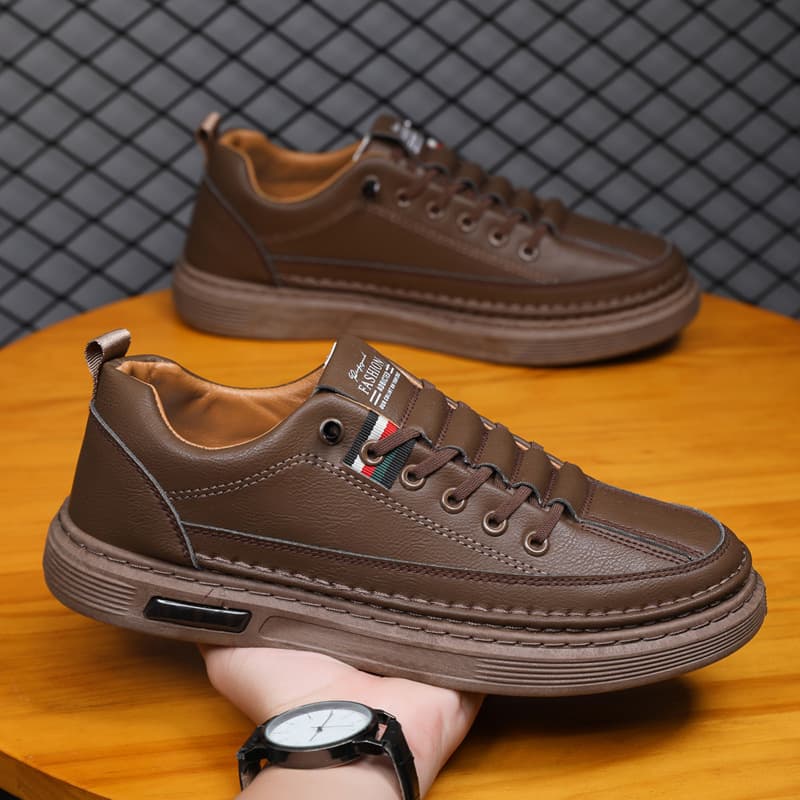 Men's Casual Shoes Soft Sole Leather Upper Fashionable Versatile Business Oxford Shoes Summer Low-Top Slip-On Round Toe