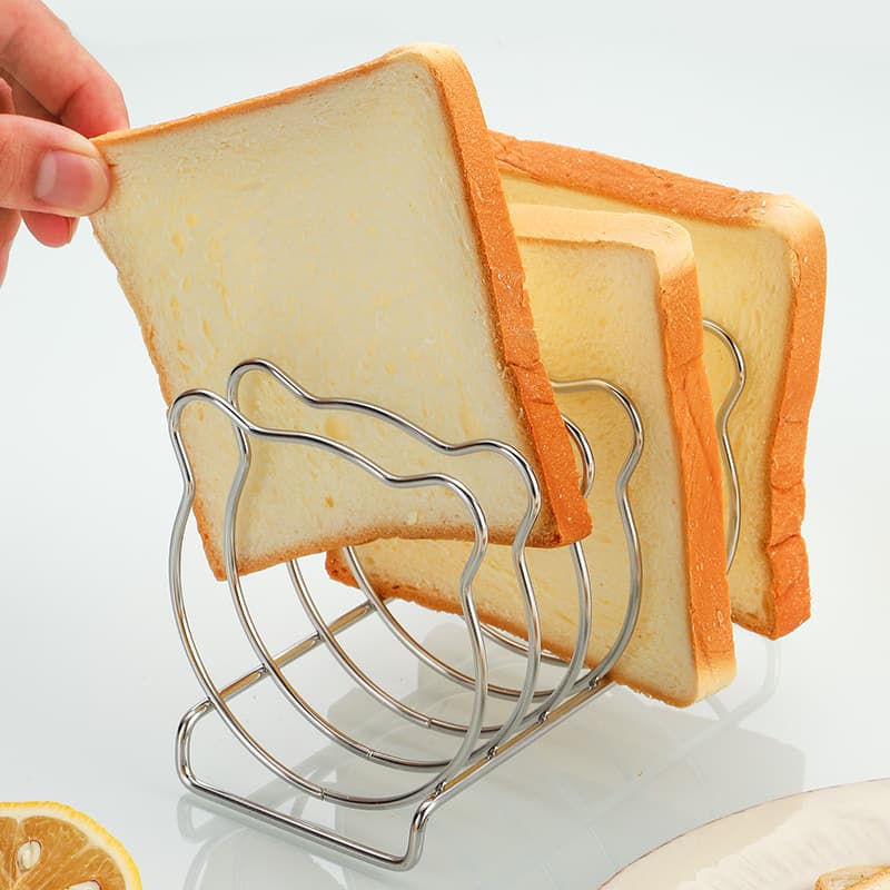 Factory Direct Stainless Steel Bear Toast Rack Bread Rack Home Kitchen Air Fryer Accessories Baking Tools