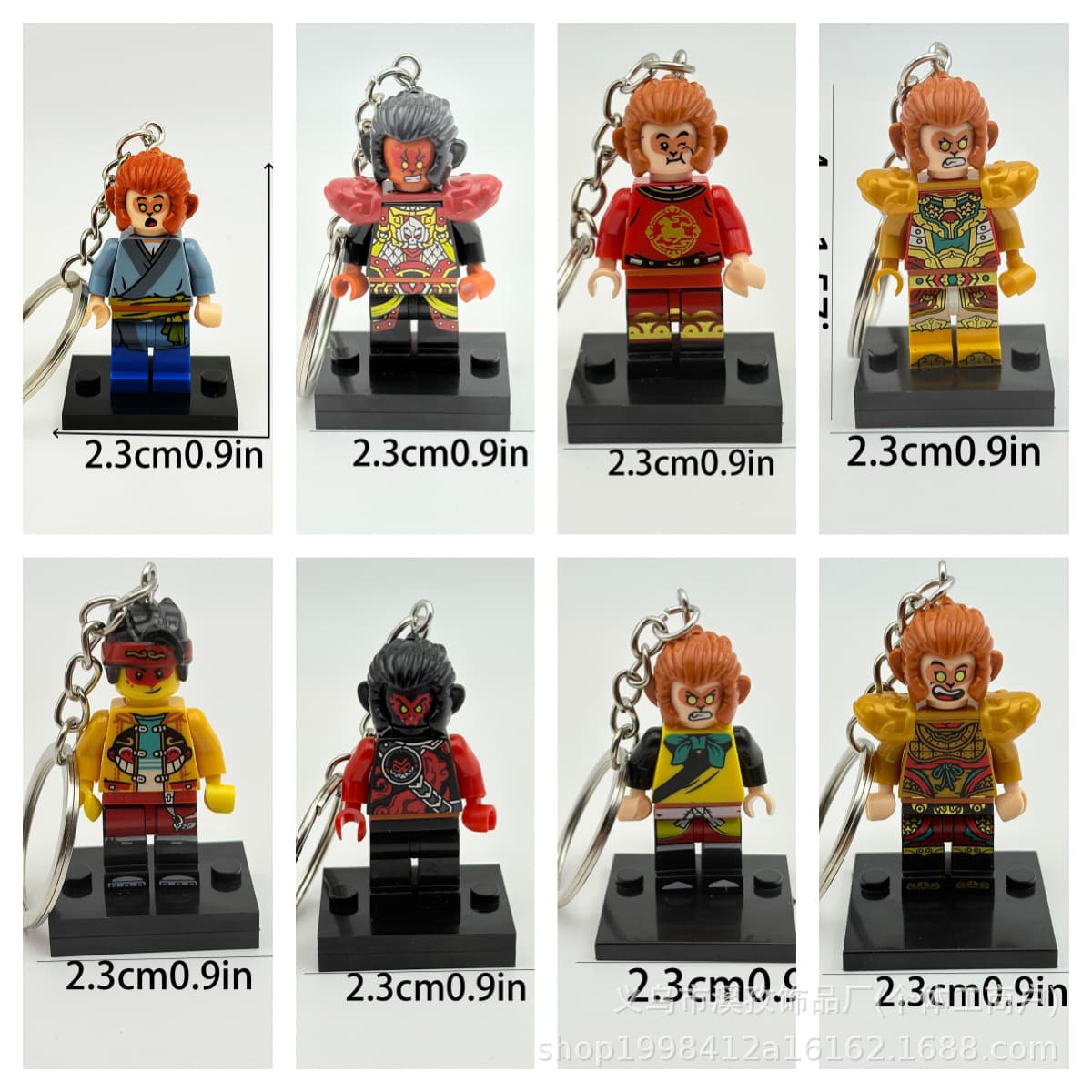 Journey to the West Wukong Wholesale Building Blocks Keychain Compatible with Lego Dolls Toy Key Pendant Bag Pendant Ornament Delivery