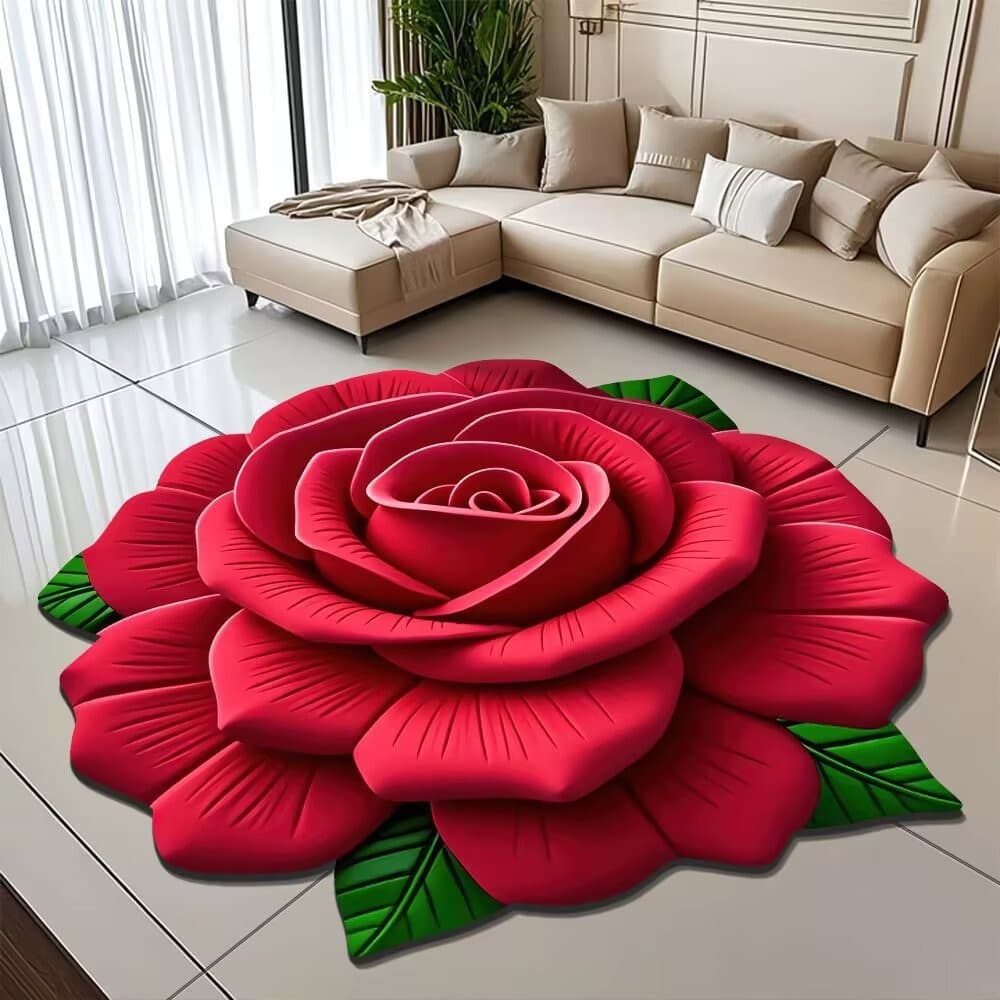 Popular cross-border 3D large flower crystal velvet carpet living room sofa decorative blanket bedroom bedside blanket cradle swivel chair floor mat
