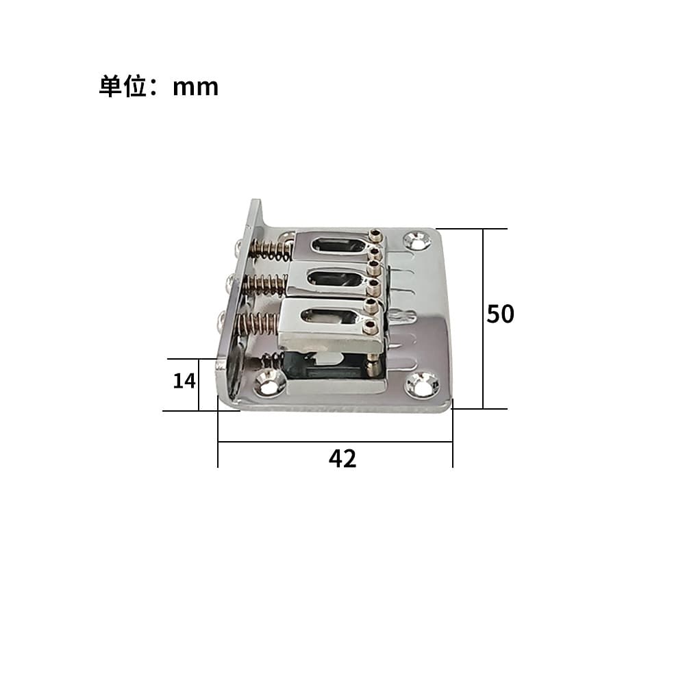 Electric Guitar 3rd String Bridge Tailpiece Guitar 3-String Flat Bridge Fixed Bridge String Retainer Plate Black Silver