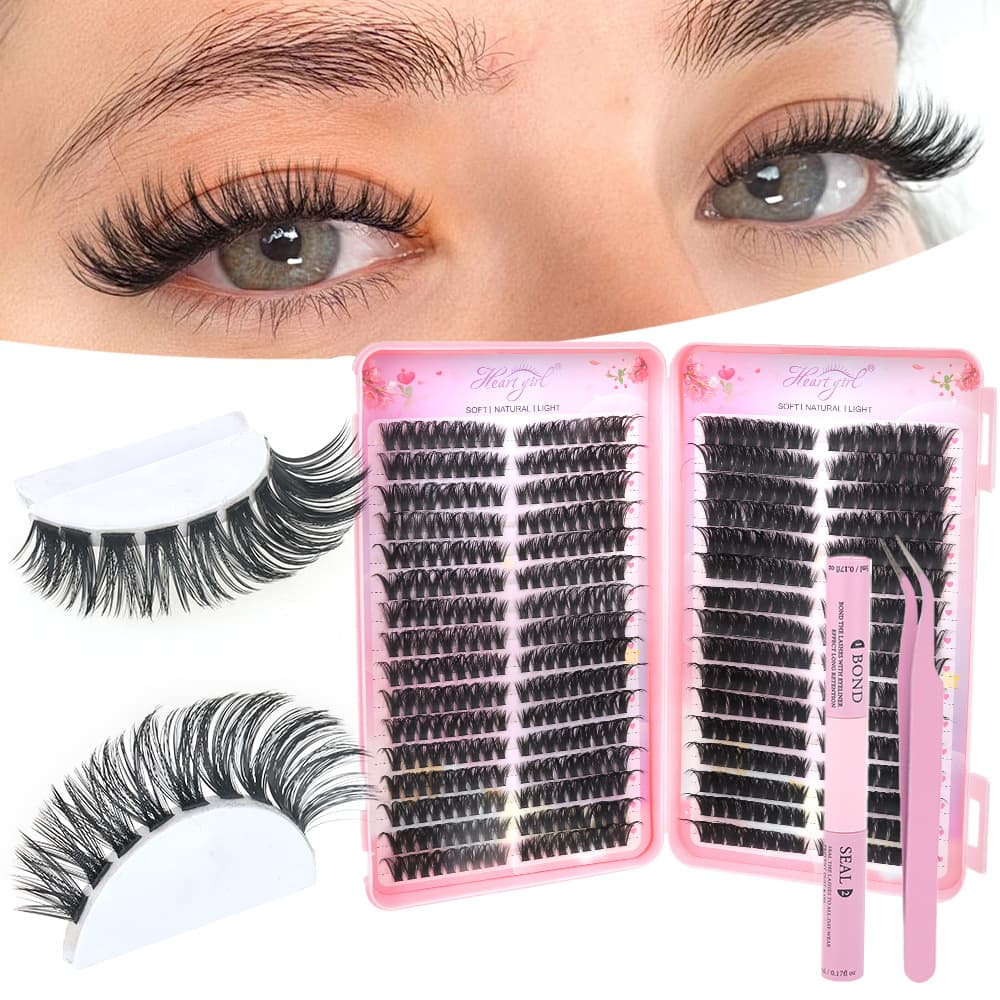European and American cross-border popular DIY single-cluster false eyelashes with natural and thick D-curve segmented grafting large-capacity eyelashes