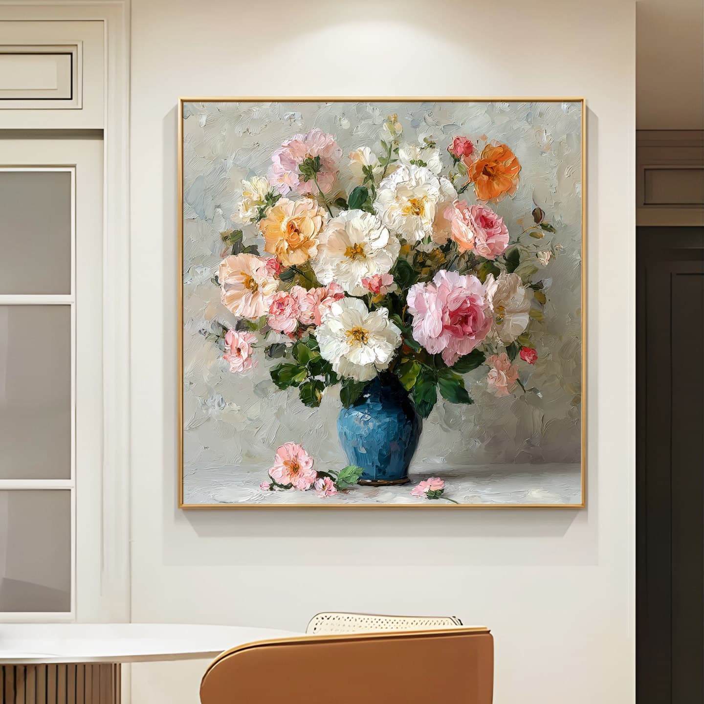 Fresh Floral Restaurant Decorative Painting for Living Room Sofa Background Wall, Bedroom Entryway Premium Light Luxury Wall Art