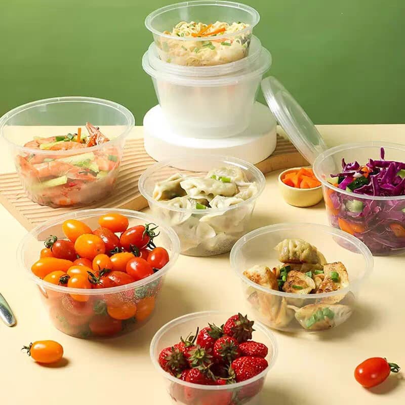 Microwave-safe disposable food containers, food-grade plastic takeout lunch boxes, multi-size fast food packaging boxes