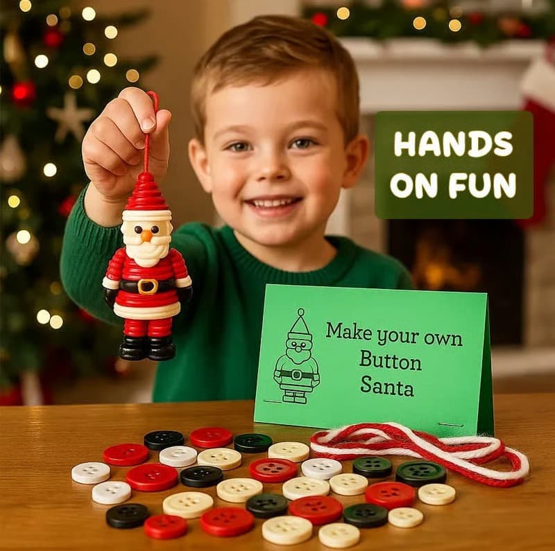 DIY Button Snowman Ornament Kit