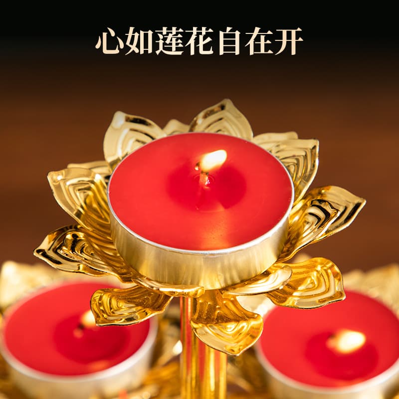 Ghee Lamp Base Lotus Lamp Seven-Star Holder Home Buddhist Shrine Eternal Light 108 Offering Candle Lamp Stand Factory Wholesale