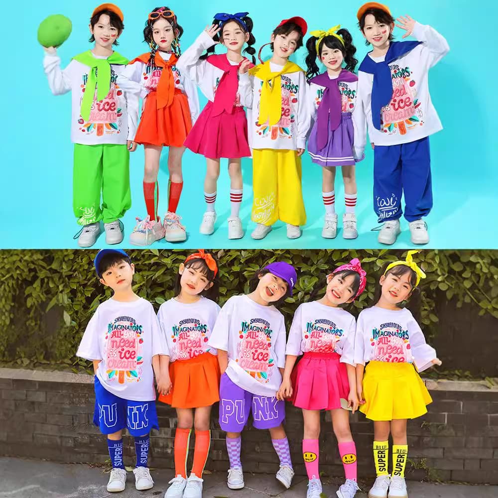 Kids Costumes Dopamine Cheerleader Primary School Sports Day Outfits Opening Ceremony Chorus Costumes Kindergarten Class Uniforms