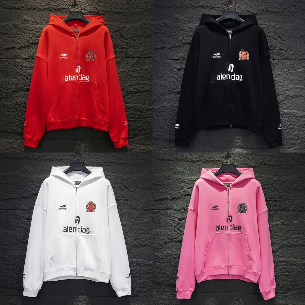Authentic Paris B Brand Collaboration Football Sportswear Logo Embroidery Print Casual Long Sleeve Hoodie