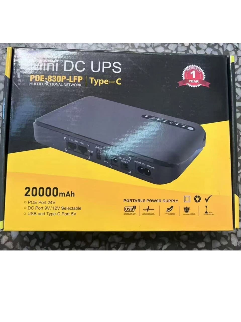 DC 12V 9V 5V UPS Backup Power Supply for Optical Modem Router Mobile 20000mAh