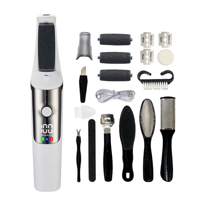 Cross-border electric foot grinder with three power modes for automatic foot smoothing, callus removal, and foot care.