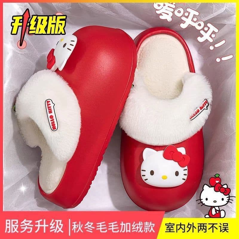 New Plush Cotton Slippers for Women, Autumn/Winter Home Indoor Leisure Warm Anti-slip Cartoon Home Cotton Slippers for Women