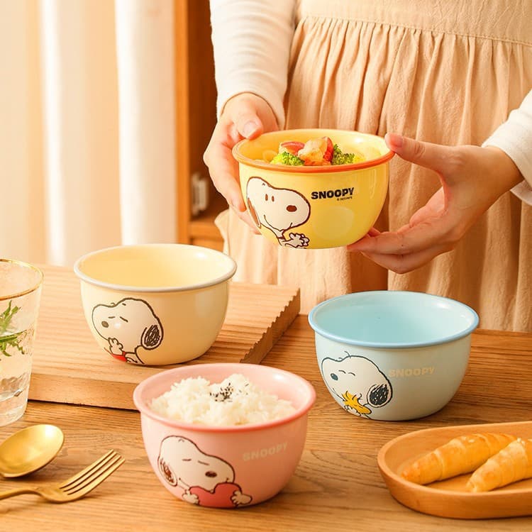 Snoopy Ceramic Bowl 4.5 Inch Rice Bowl High Appearance Rice Bowl Soup Bowl Noodle Bowl Cute Cartoon Tableware