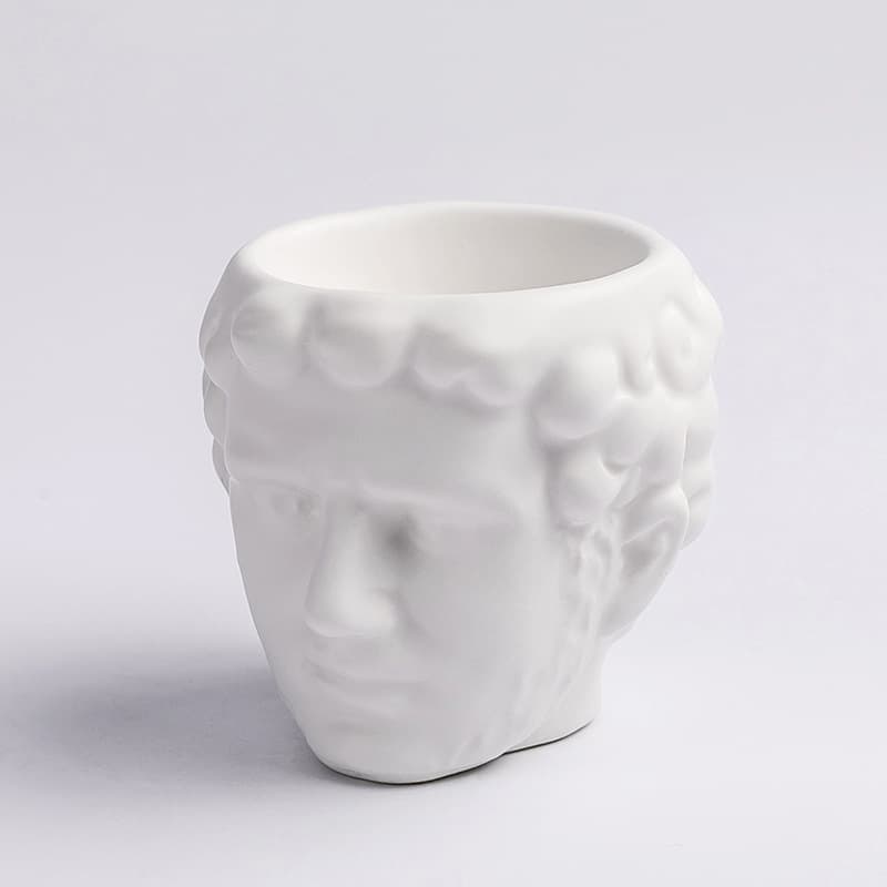 Roman Figure Series Egg Cups: White and Pink Roman Head Shaped Egg Cups - Practical Kitchen Utensils
