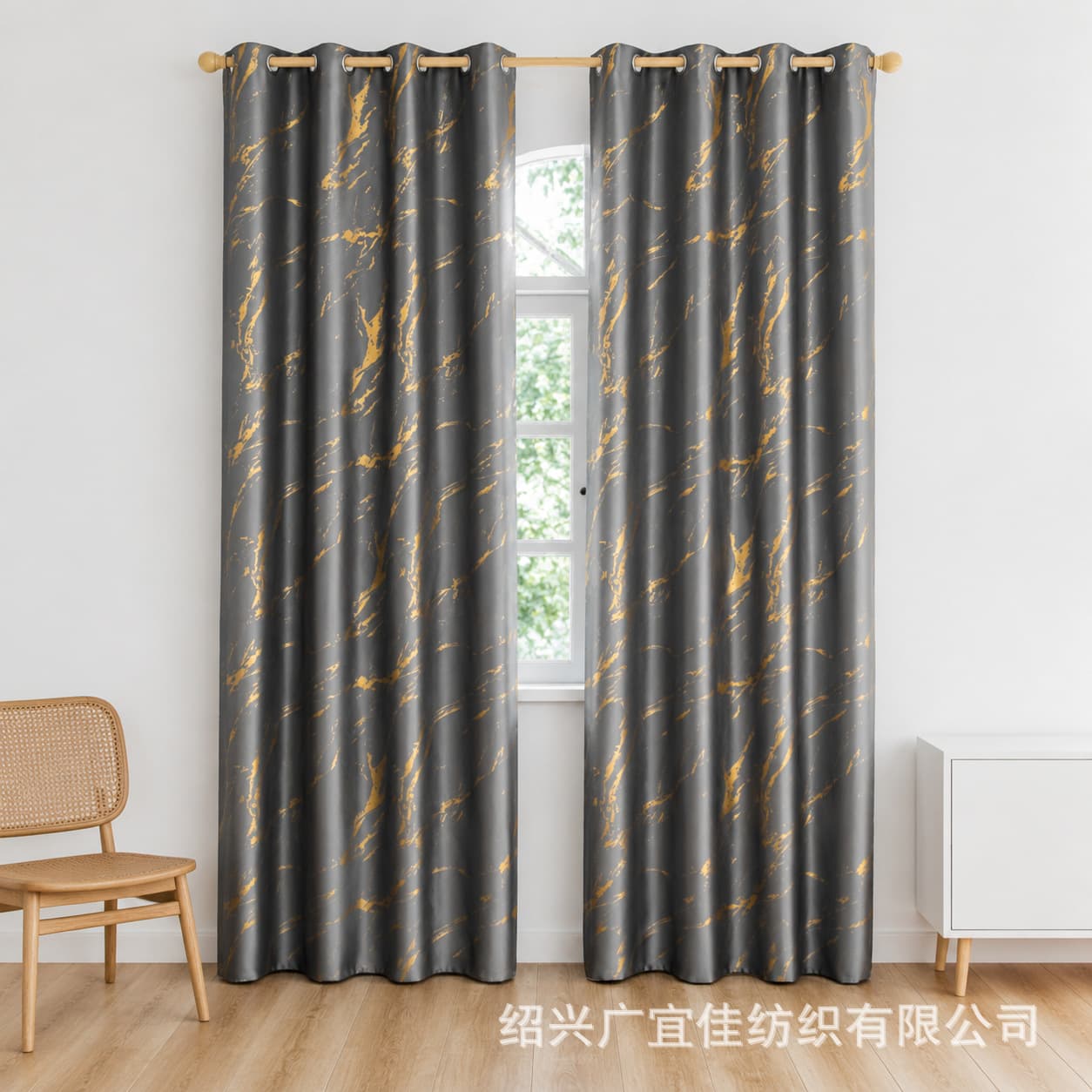 Amazon cross-border curtain dropshipping, double-sided silver coating, reversible, fully blackout, living room curtains, ready-made wholesale