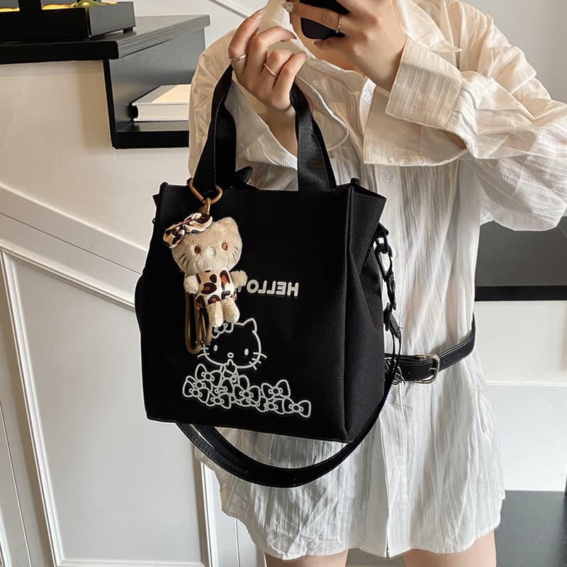 Handbag Girl Tote Bag Large Capacity KT Cat Crossbody Bag 2025 New Versatile Fashion Single Shoulder Bag for School and Commute