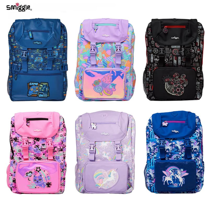 Smiggle New Zealand Large Size 4-6 Grade School Backpack For Boys And Girls Children's Double Shoulder Bag From China Mainland