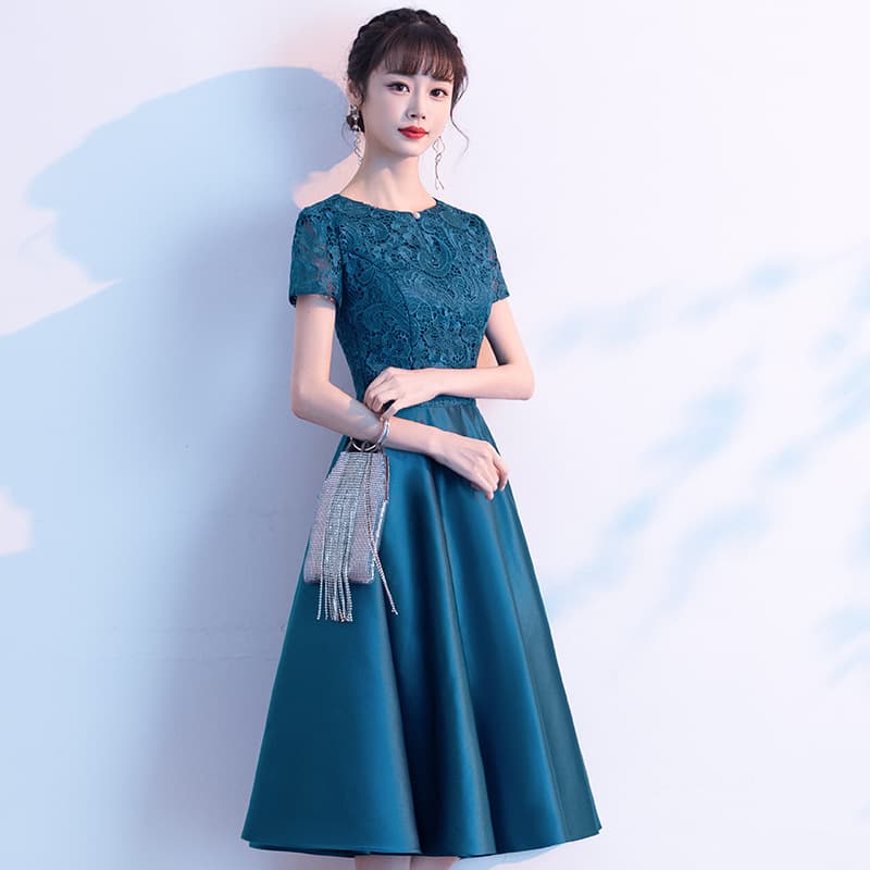 Blue Little Dress Women 2026 New Elegant Banquet Wedding Mother Guest Dress Summer Evening Gown