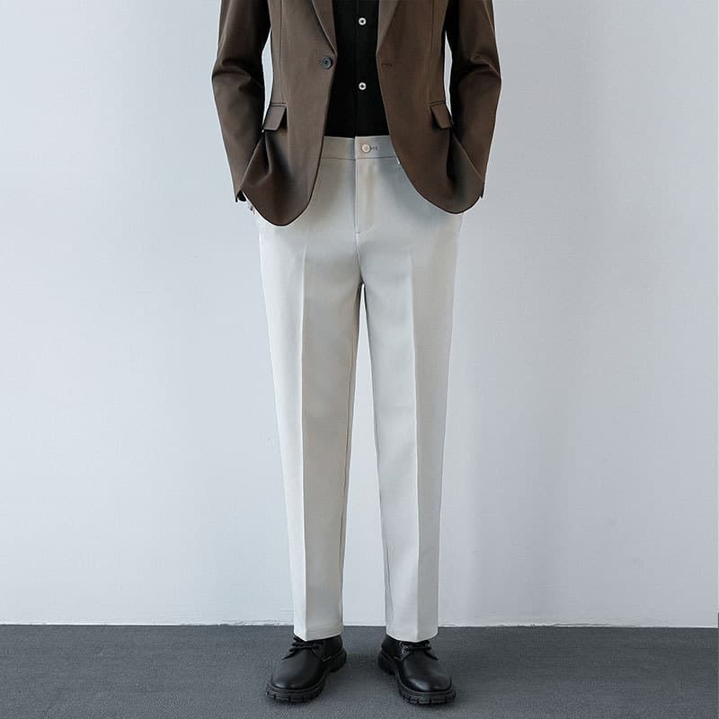 Autumn loose men's straight trousers with drapey business men's trousers, fashionable light luxury men's trousers, nine-quarter trousers