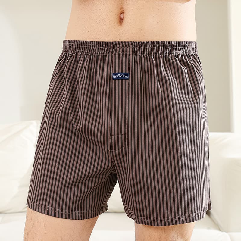 Men's Cotton High-Waist Loose Boxer Shorts, Plus Size Cotton Underwear, Home Shorts, Men's Sleep Shorts
