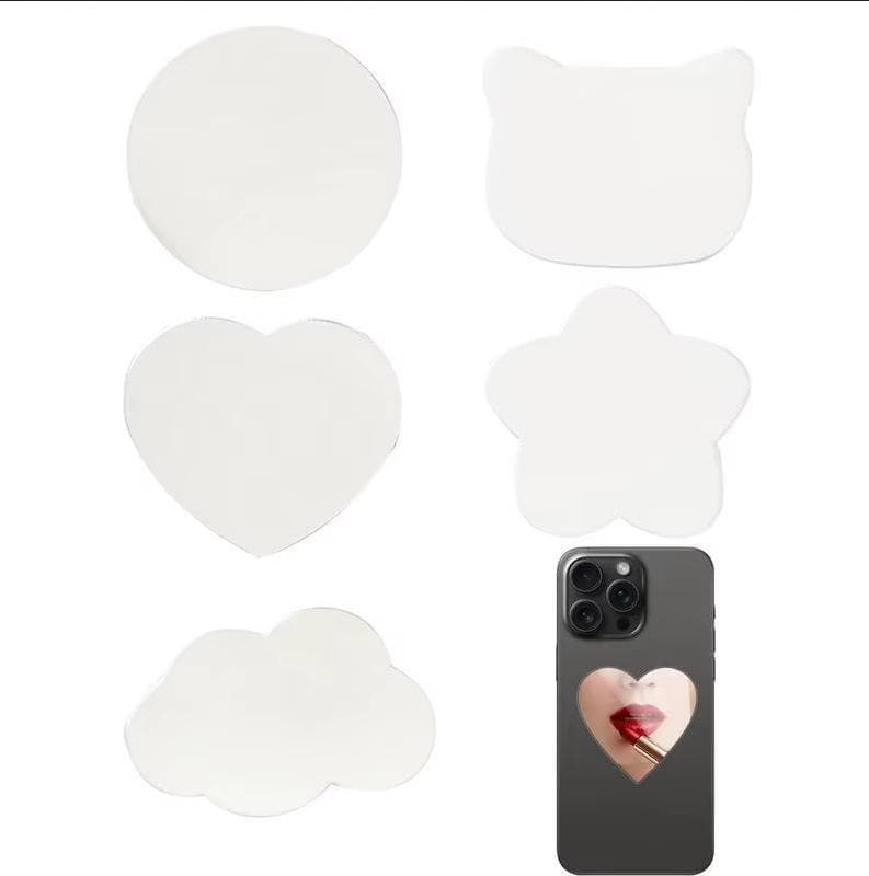 Ins Korean Japanese Apple 13 Pro Max Phone Makeup Mirror Sticker New iPhone 15 Minimalist Heart Phone Decal