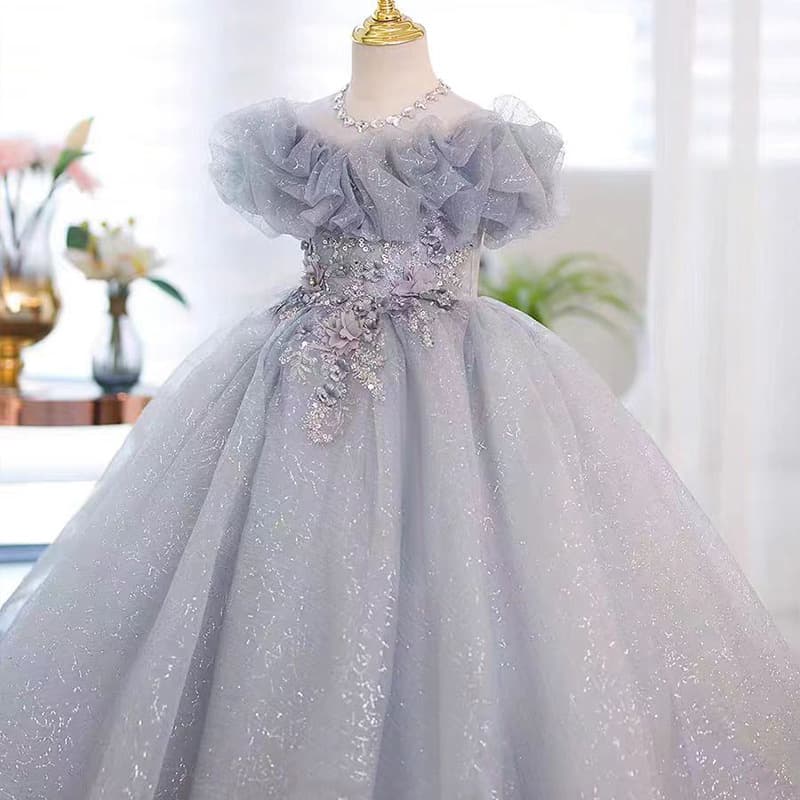2026 New Style Girls' Dress for Birthday Host, Princess Gown for Little Girl Piano Performance Costume Wholesale