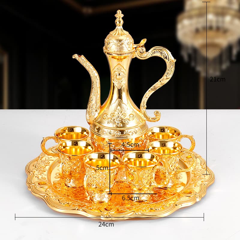 Manufacturer wholesale retro wine set European style home creative light luxury wine glass palace style wine bottle white wine glass ornaments