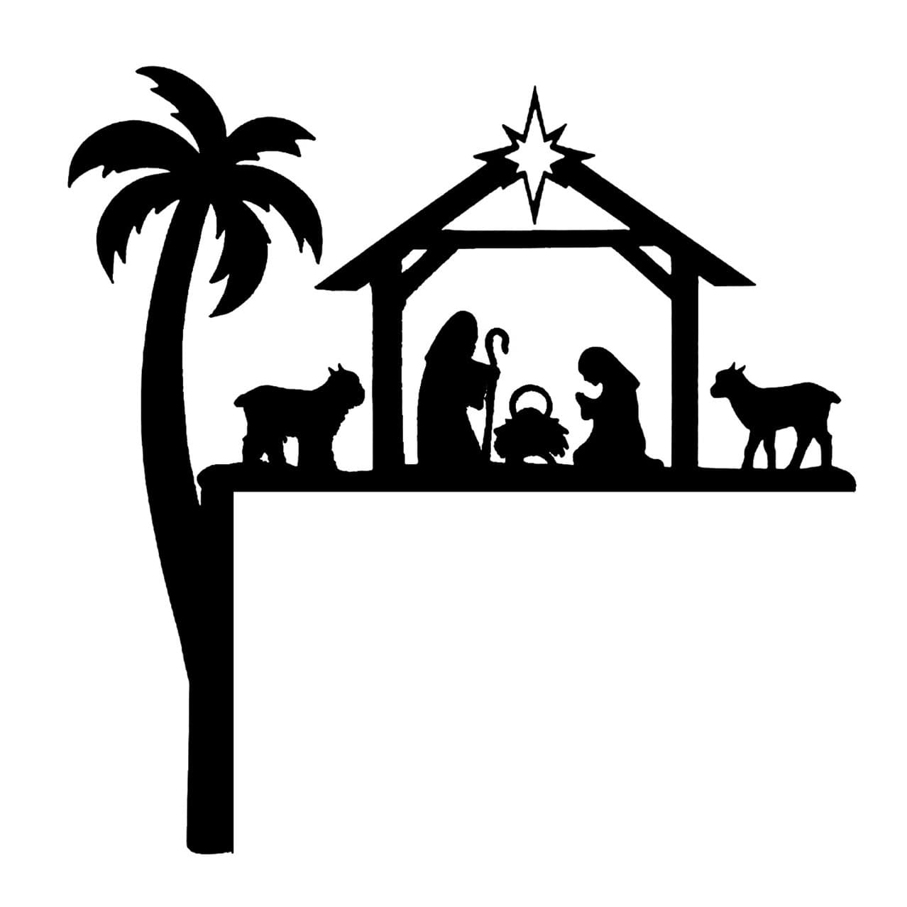 2024 Cross-Border Wrought Iron Door Frame Nativity Scene, Home Christmas Wrought Iron Door Frame Decoration, Christmas Scene Ornament
