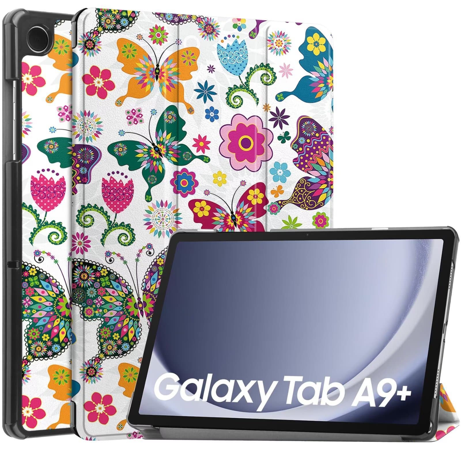 Case for 2023 Samsung Tab A9 Plus 11 inch, Tab A9+ Tri-fold Colorful Tablet Protective Cover