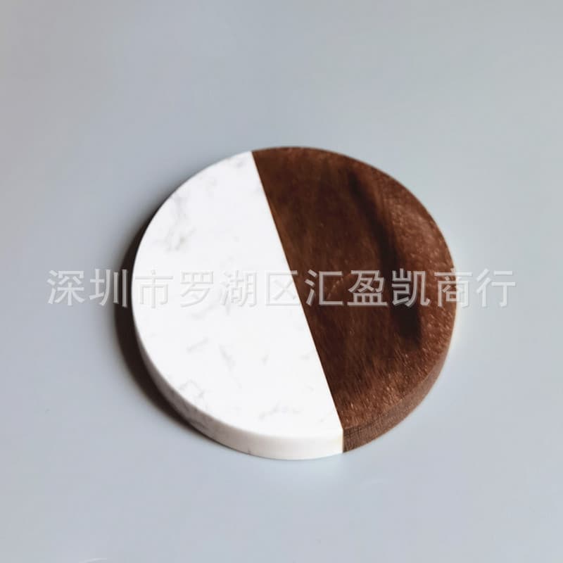 Cross-border marble coasters, creative wooden coasters, acacia wood anti-scalding coffee bar placemats, insulated tea coasters