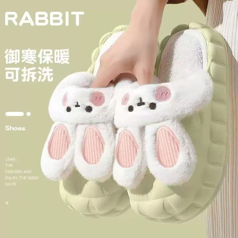 Women's new style removable winter outer wear home indoor plush cotton slippers waterproof warm plush slippers