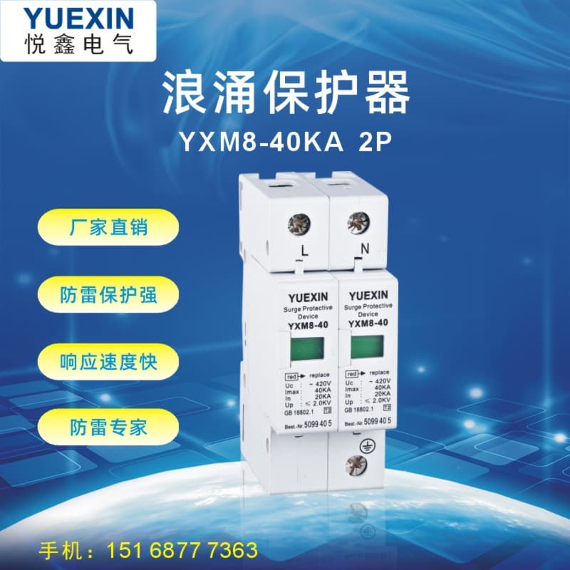 SPD Wholesale Photovoltaic Special Surge Protector Lightning Protection 2P20KA Household Arrester Surge