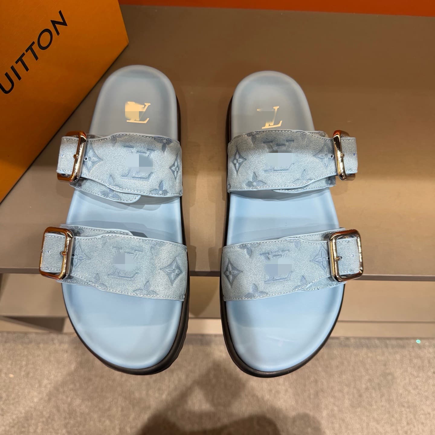 Cross-Border New Donkey Home Men's Slippers Summer 2026 Printed Thick Sole Double Buckle One-Strap Sandals Fashion Flat Casual Sandals