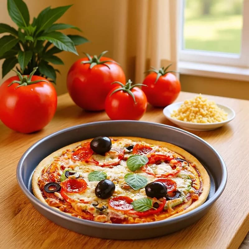 Round Pizza Baking Pan Thickened Pizza Pan Pie Pan Carbon Steel Enamel Pizza Dough Docker Baking Tool Factory Supply