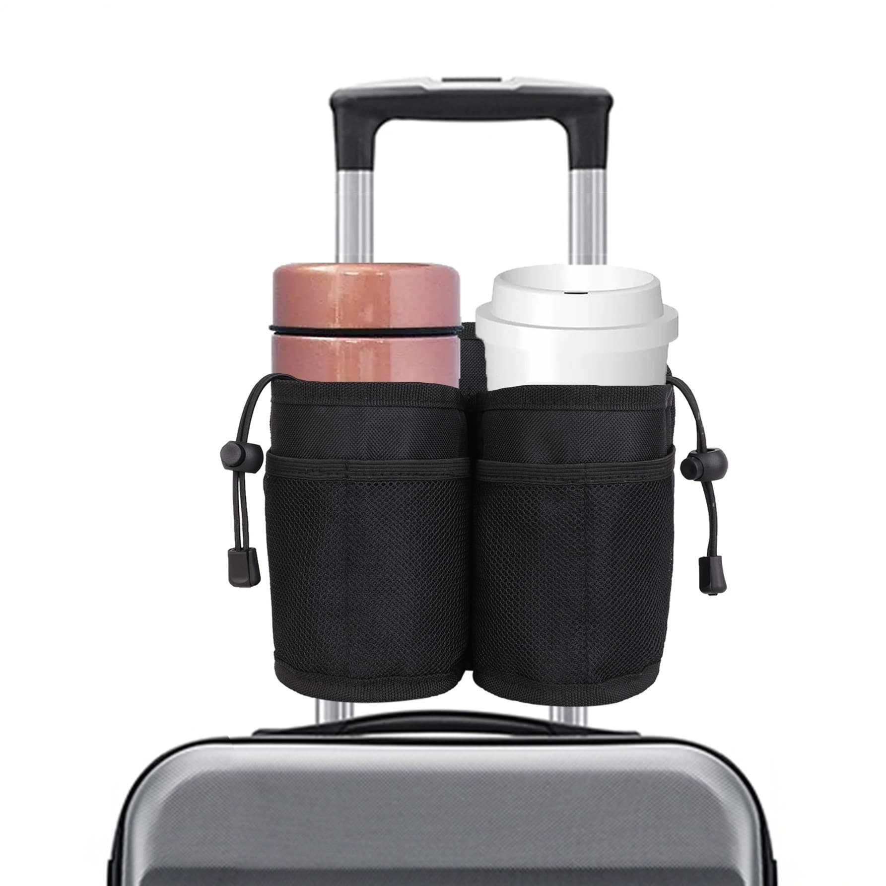 Luggage cup cover travel portable double cup holder storage bag thermos cup water bottle beverage holder trolley case water cup bag